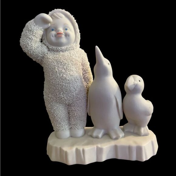 D56 Charming Snow Baby with Penguin Figurine - Picture 1 of 4